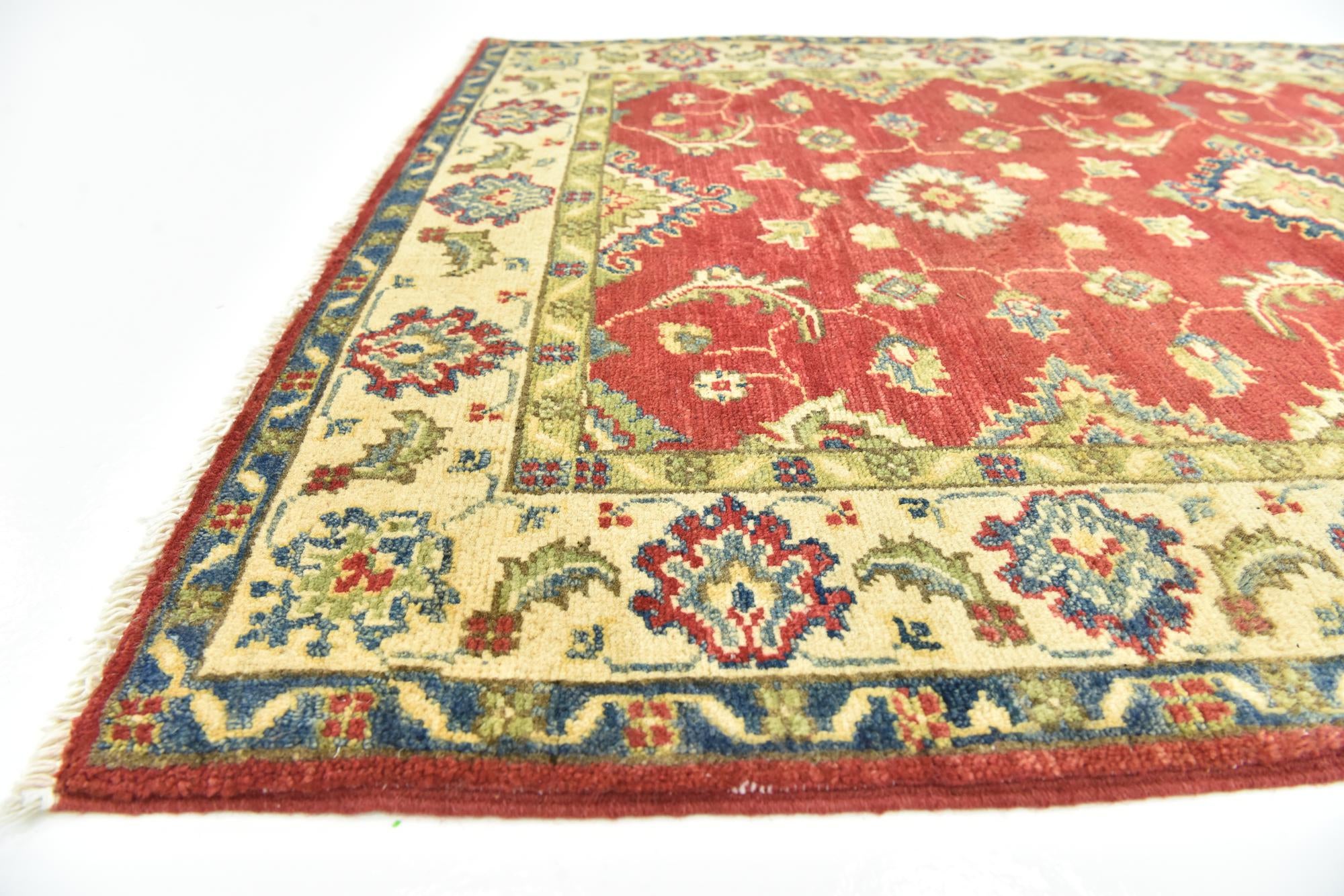 3' 2 x 4' 7 Hand Knotted Kazak Rug