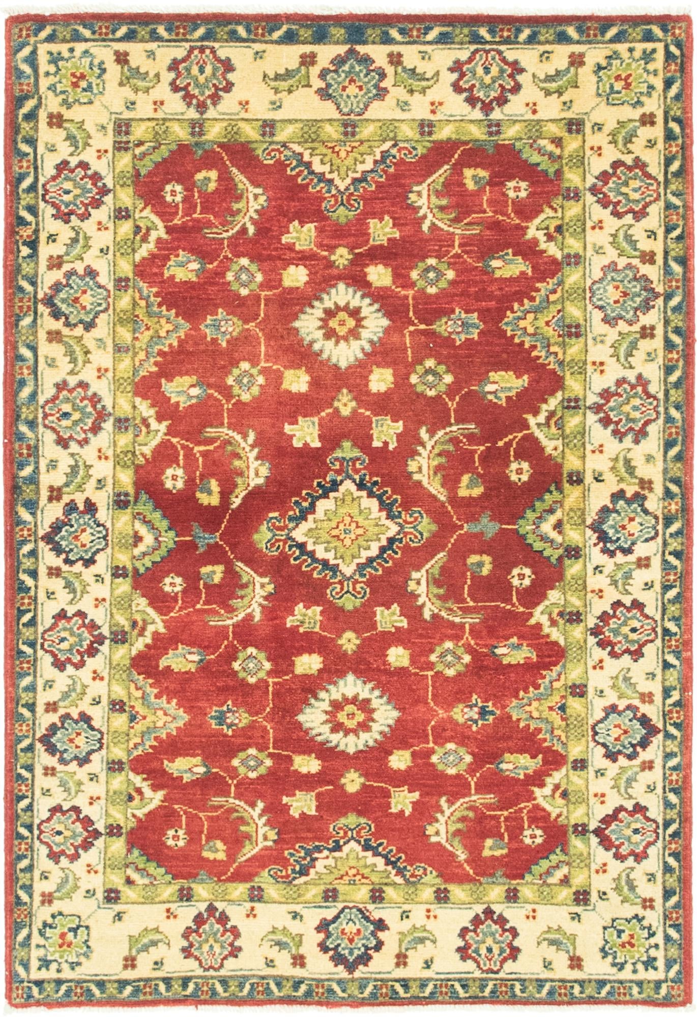 3' 2 x 4' 7 Hand Knotted Kazak Rug