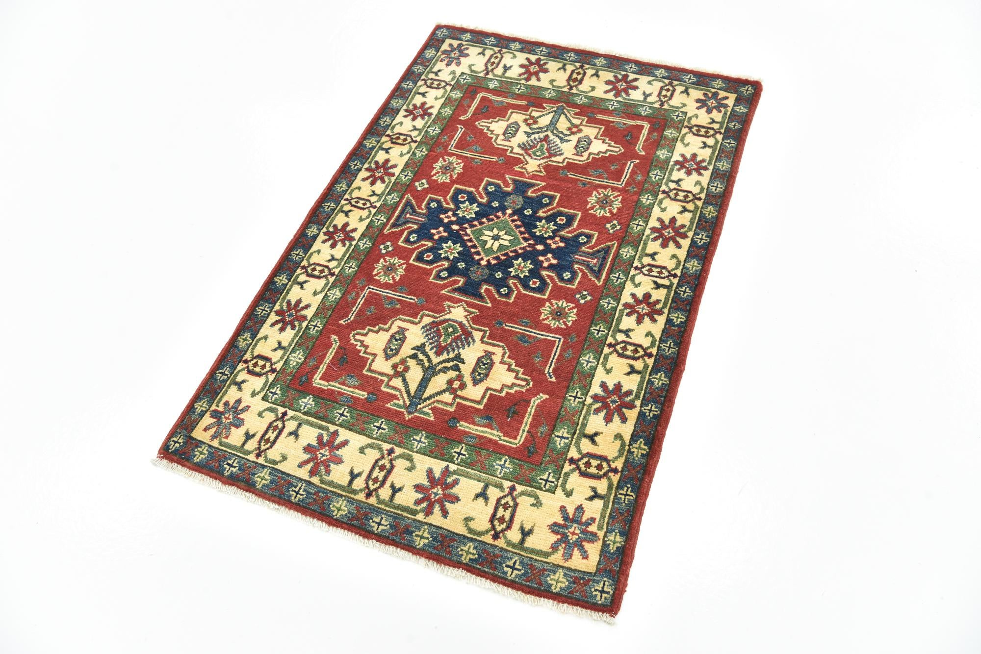 2' 9 x 4' 3 Hand Knotted Kazak Rug