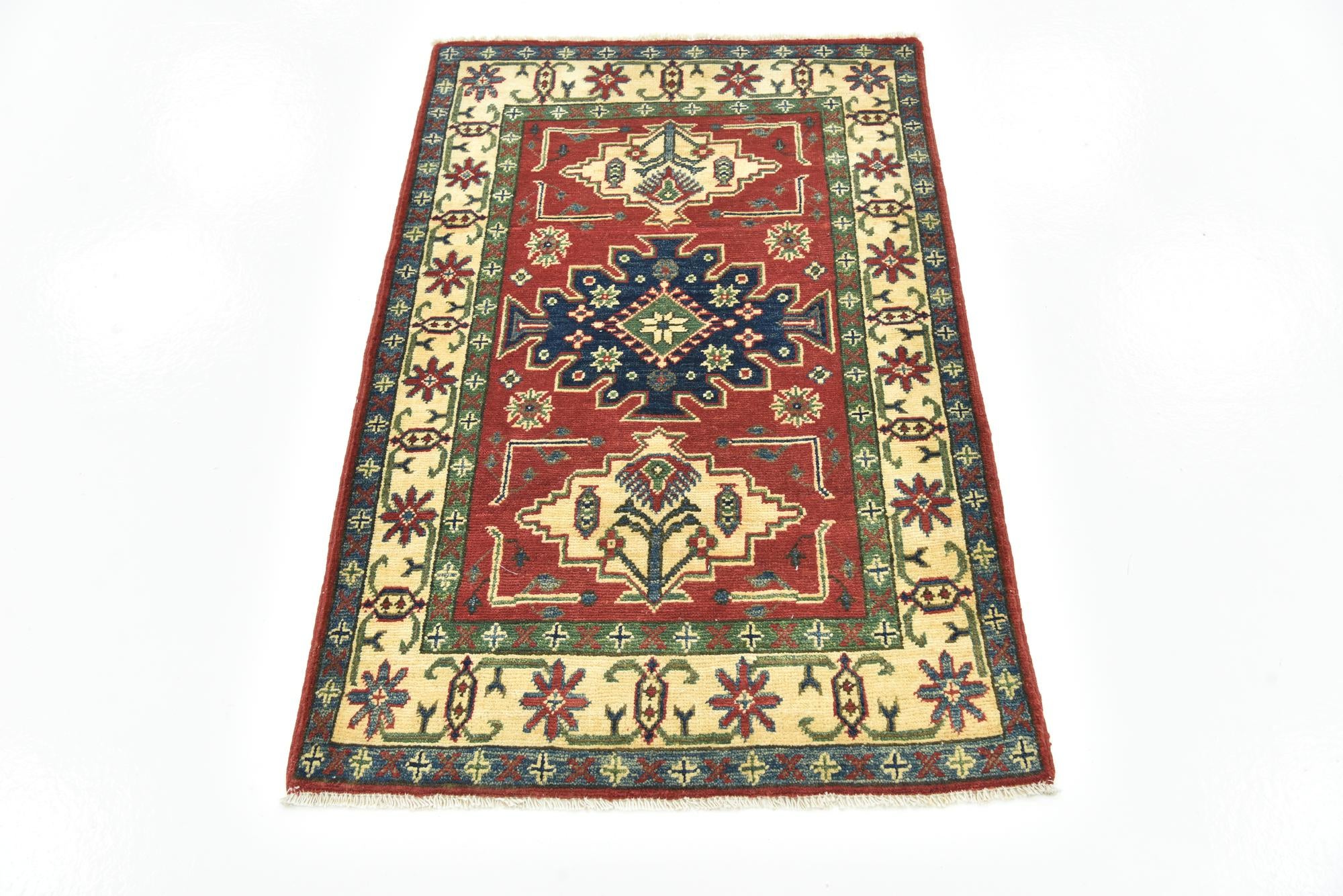 2' 9 x 4' 3 Hand Knotted Kazak Rug