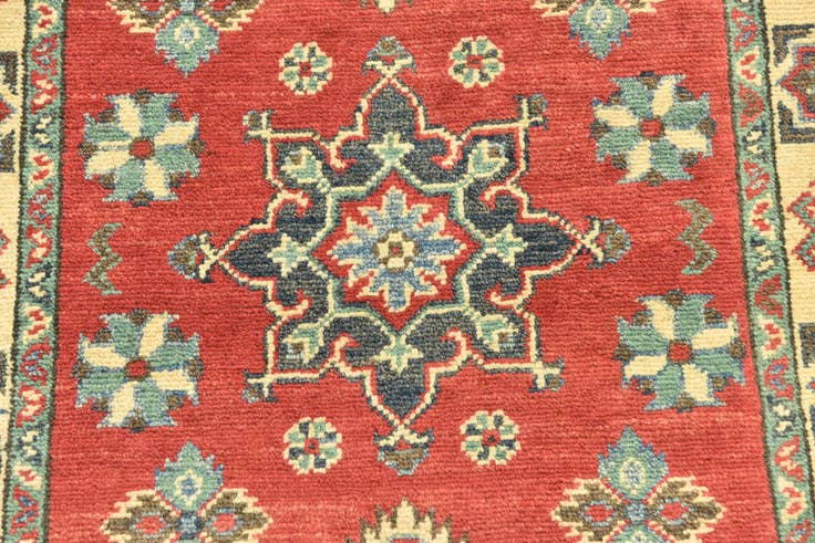 Detail image of 2' 8 x 4' 2 Hand Knotted Kazak Rug