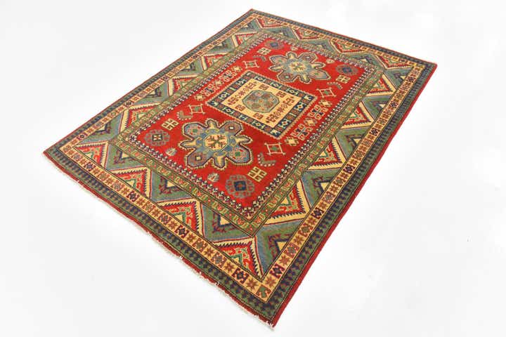 5' x 6' 4 Hand Knotted Kazak Rug