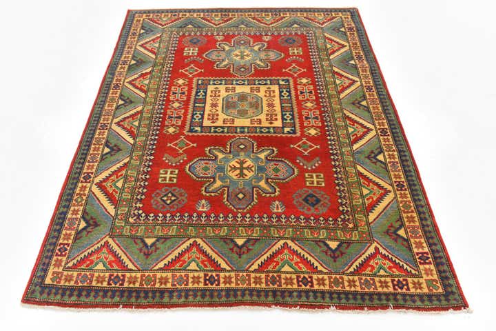 5' x 6' 4 Hand Knotted Kazak Rug