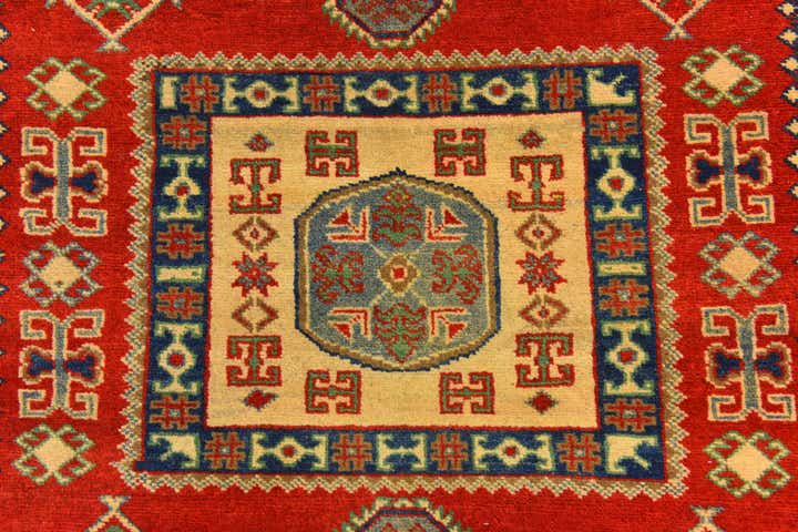 5' x 6' 4 Hand Knotted Kazak Rug