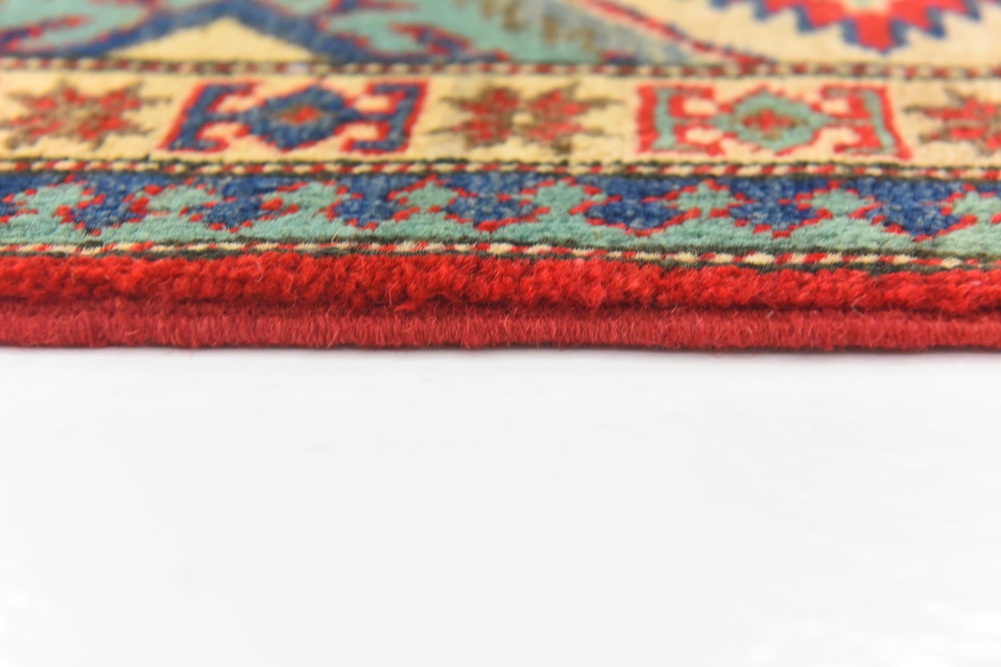 5' x 6' 4 Hand Knotted Kazak Rug