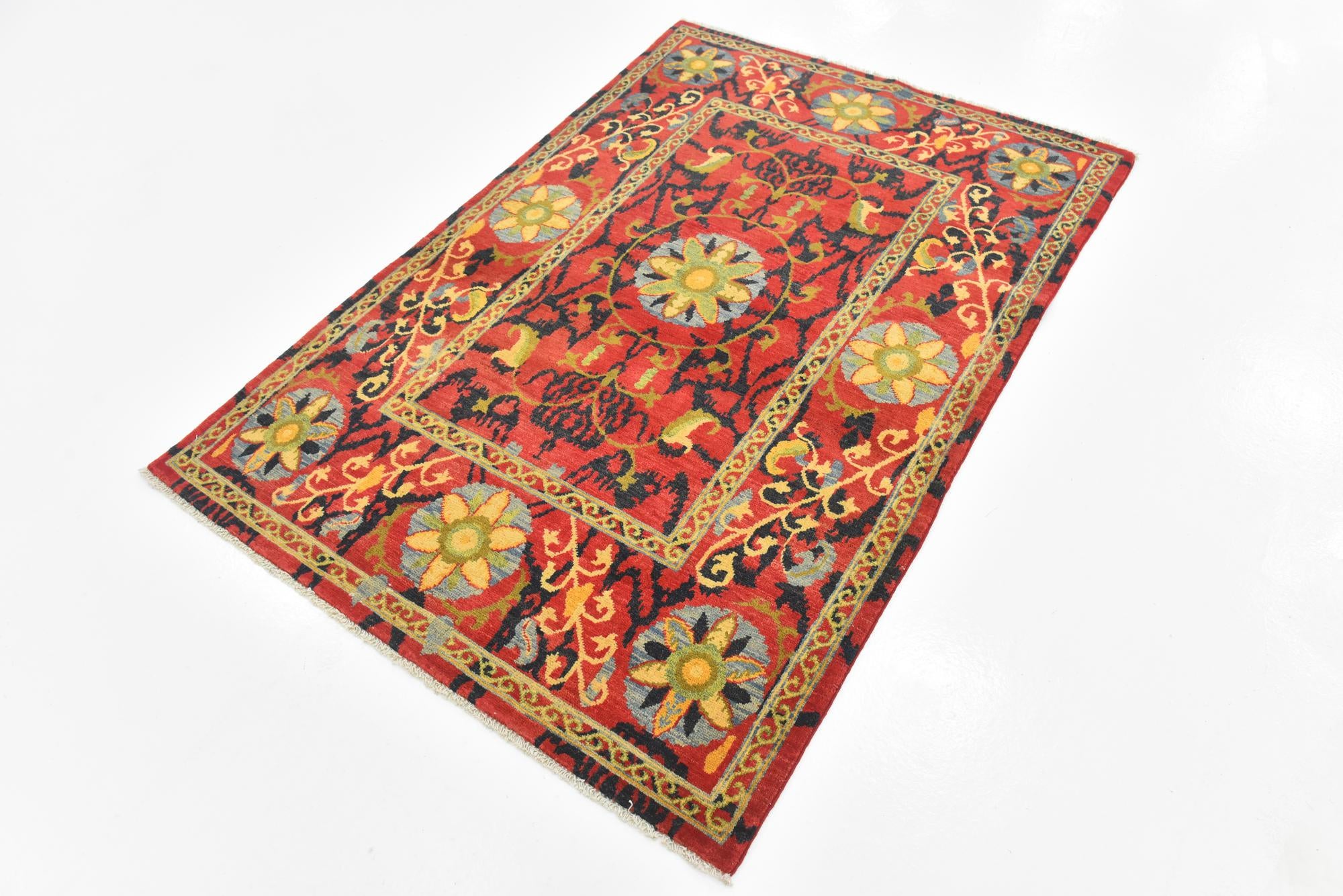 4' x 6' Hand Knotted Kazak Rug