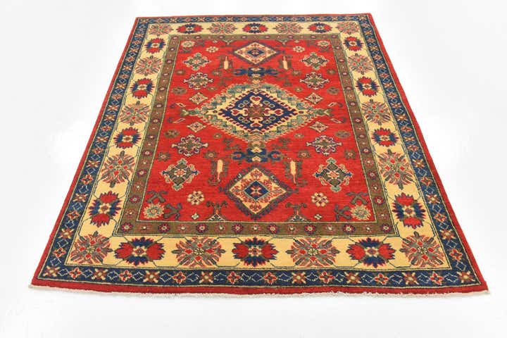 5' x 6' 4 Hand Knotted Kazak Rug