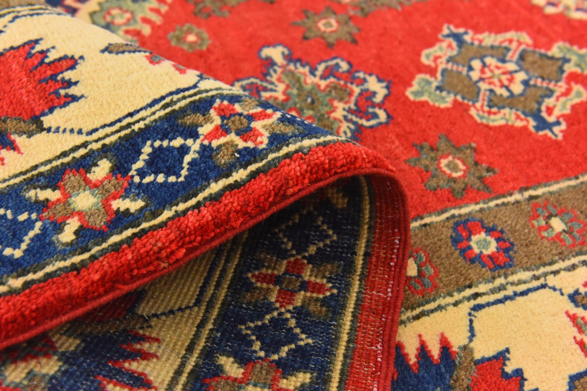 5' x 6' 4 Hand Knotted Kazak Rug