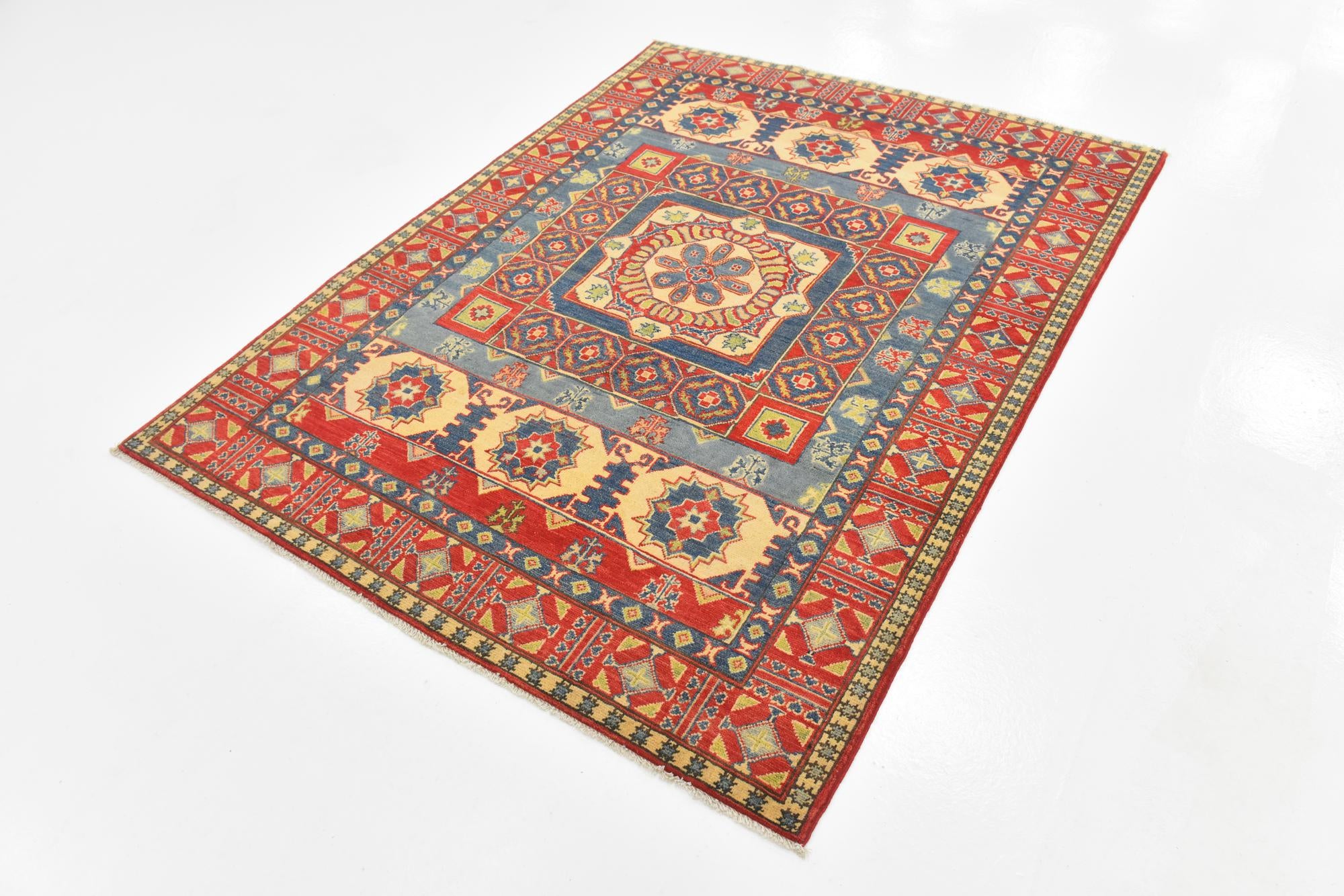 5' 3 x 6' 10 Hand Knotted Kazak Rug