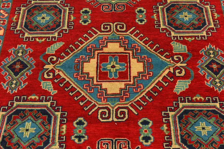 5' 8 x 8' 3 Hand Knotted Kazak Rug
