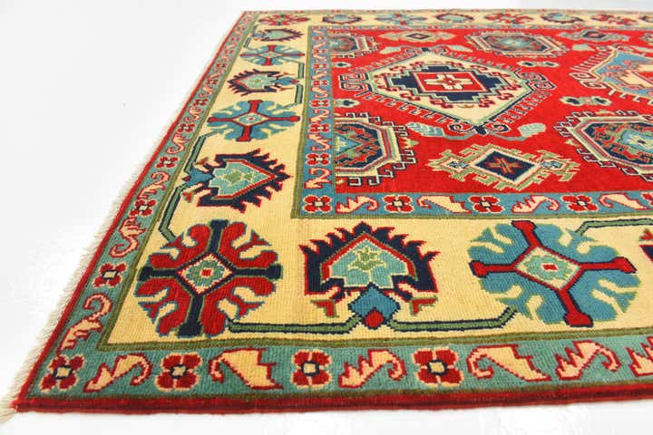 5' 8 x 8' 3 Hand Knotted Kazak Rug