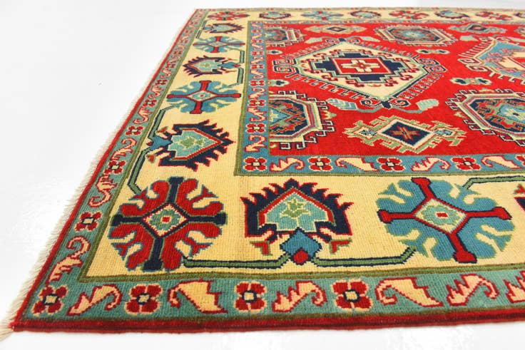 Detail image of 5' 8 x 8' 3 Hand Knotted Kazak Rug