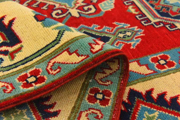 5' 8 x 8' 3 Hand Knotted Kazak Rug