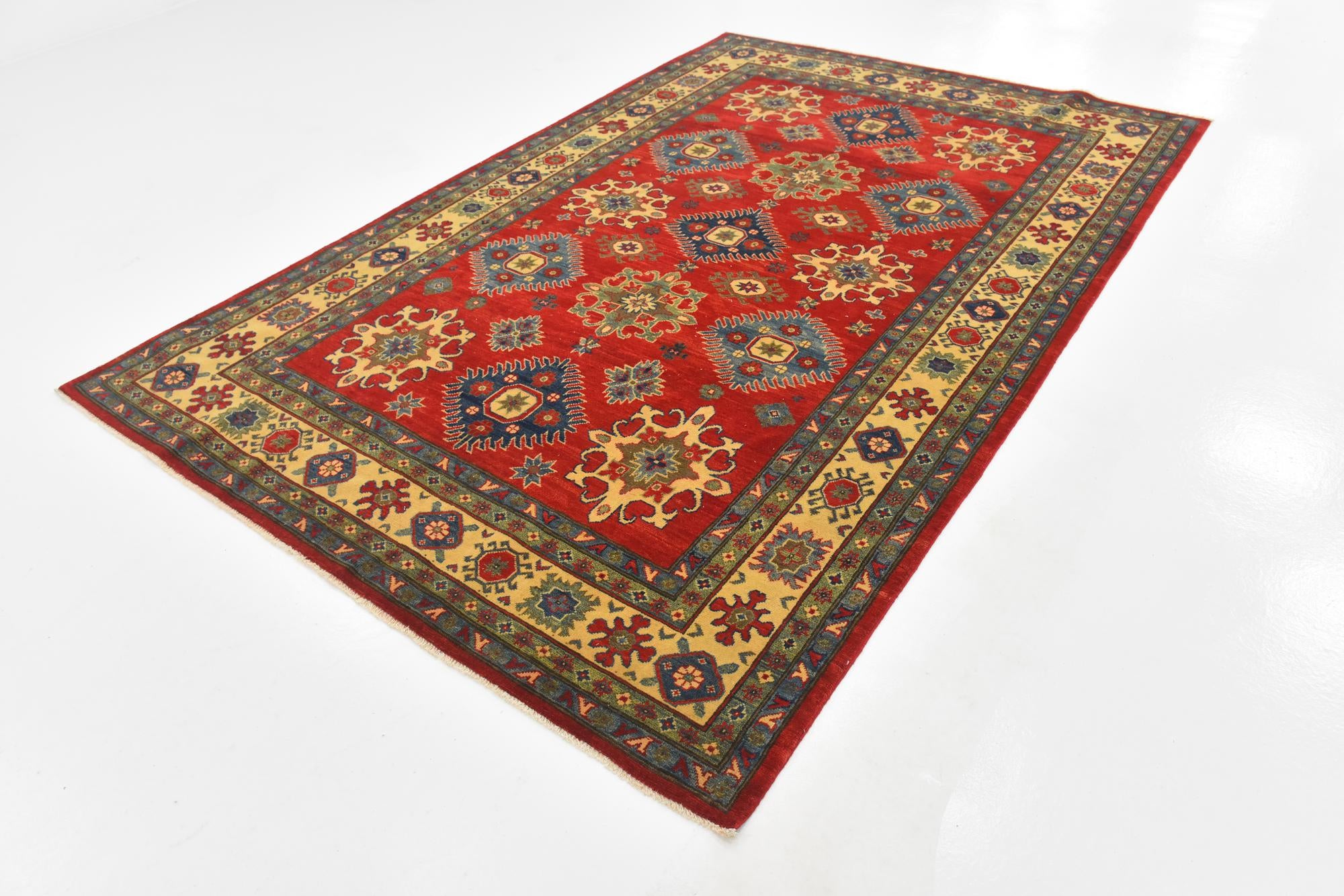 6' 6 x 9' 9 Hand Knotted Kazak Rug