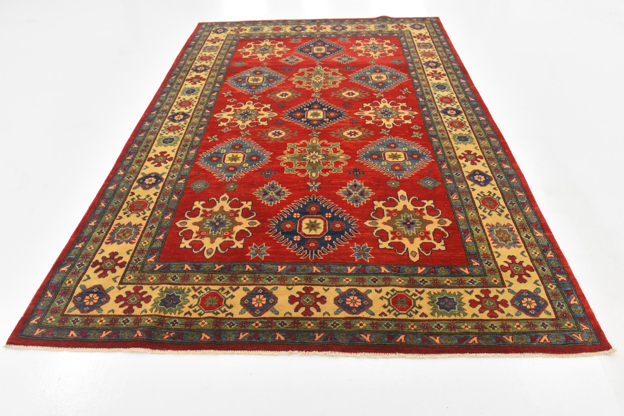 6' 6 x 9' 9 Hand Knotted Kazak Rug