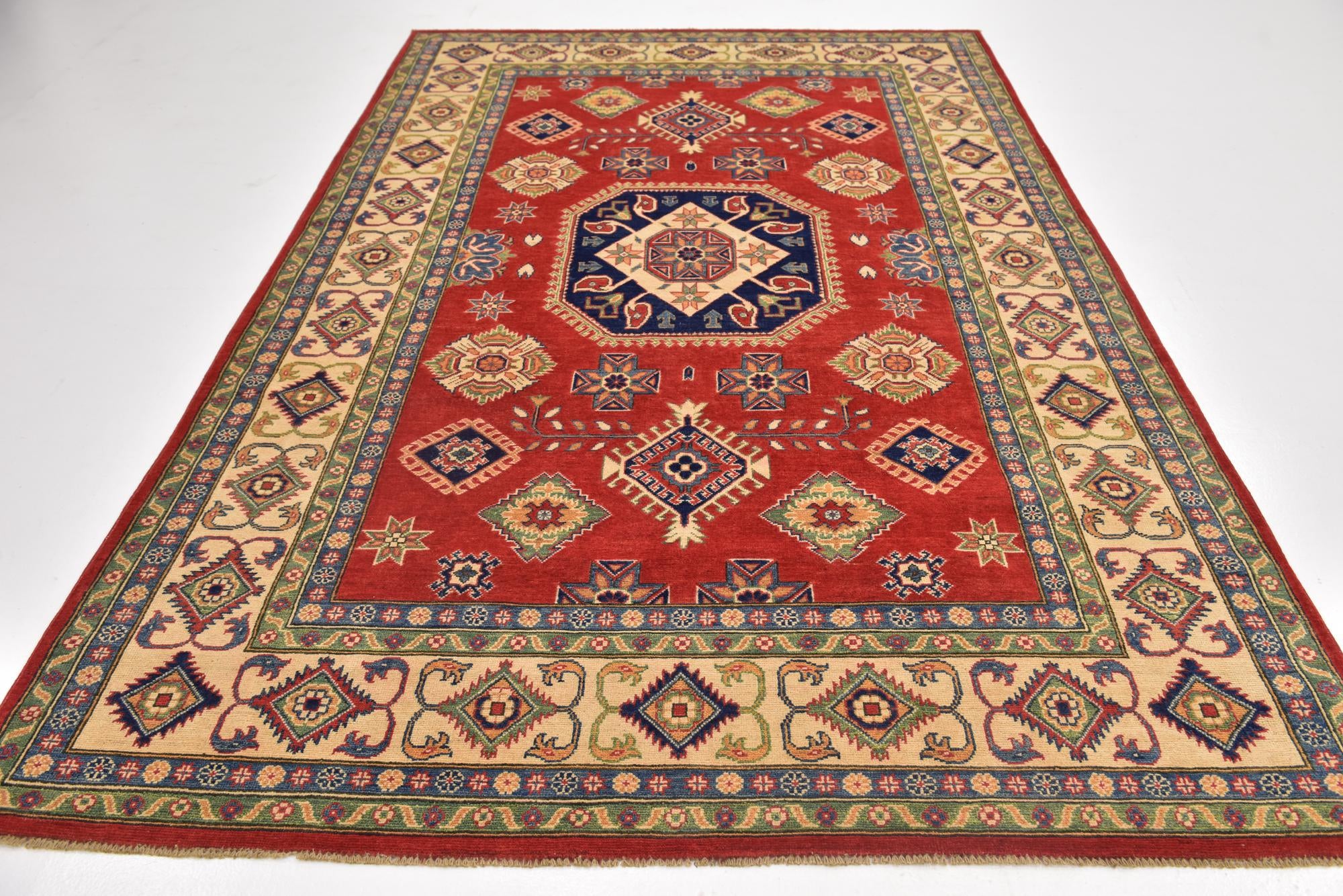 195cm x 310cm anudado a mano Kazak Alfombra