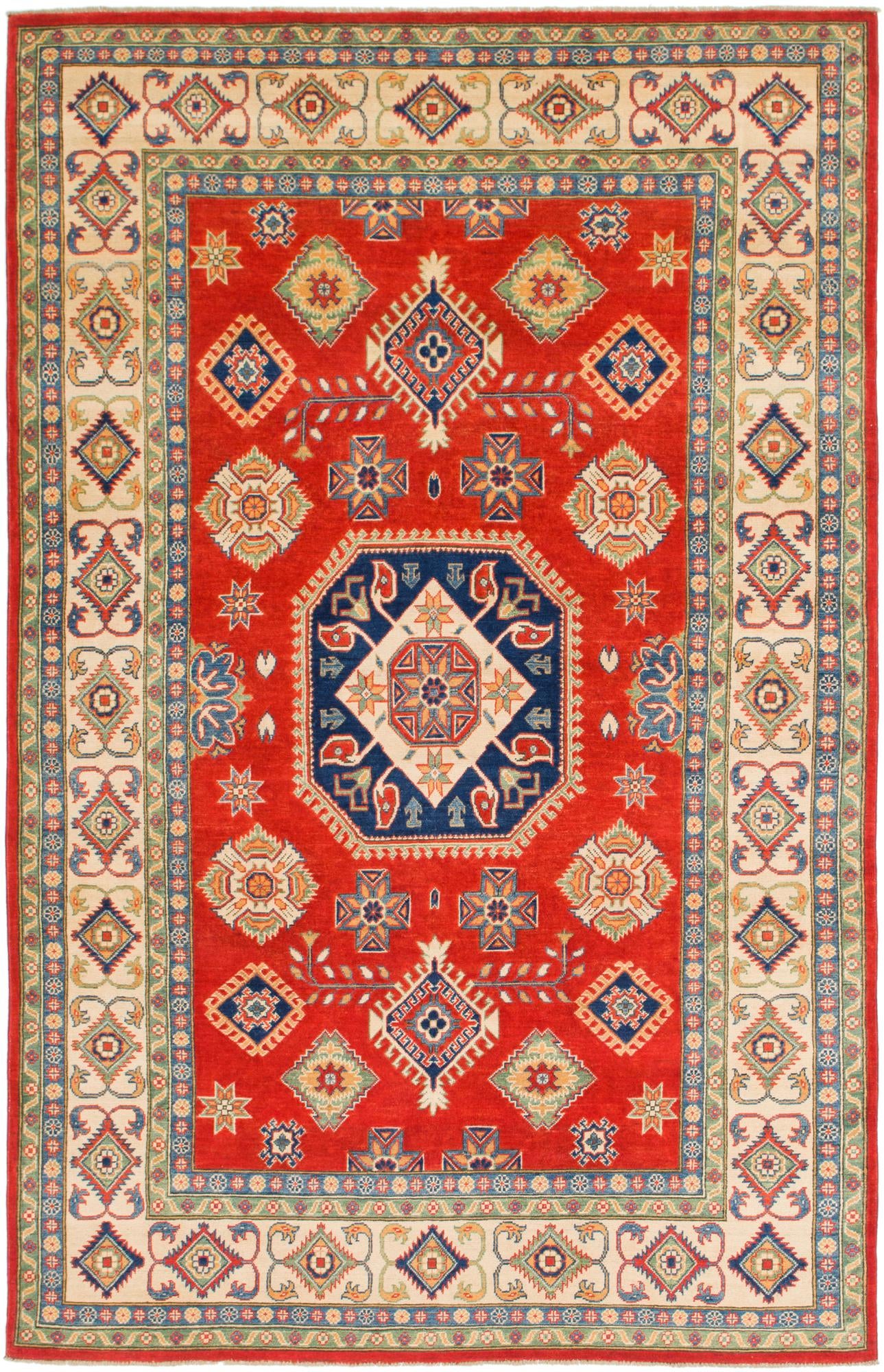 6' 5 x 10' 2 Hand Knotted Kazak Rug