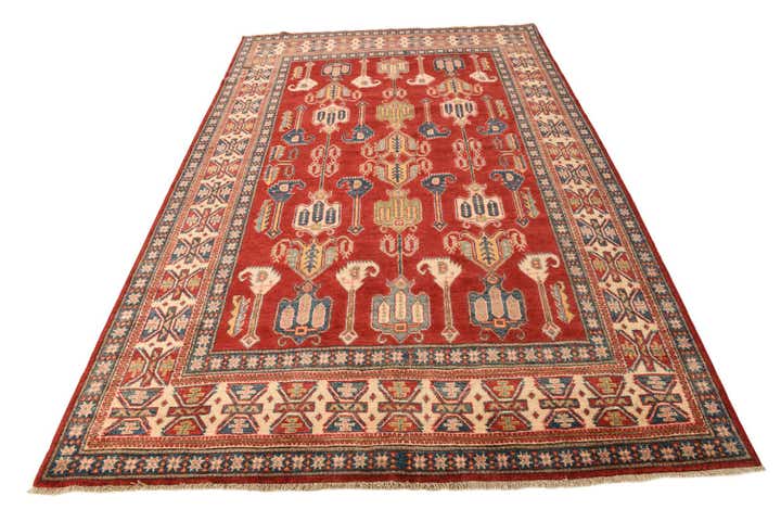 6' 3 x 9' 8 Hand Knotted Kazak Rug