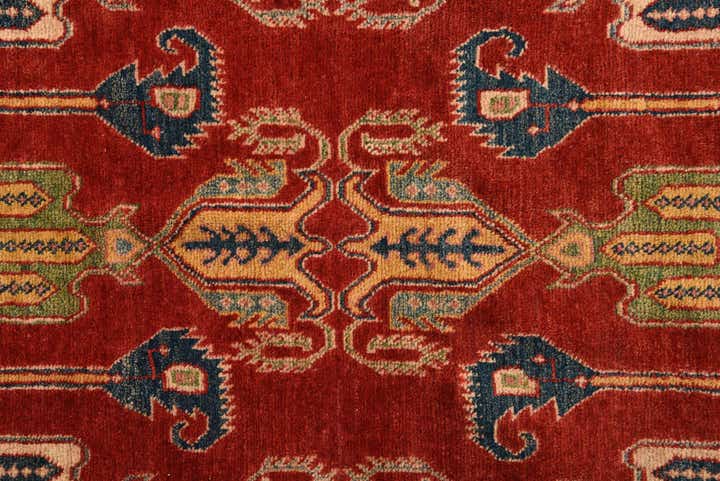 6' 3 x 9' 8 Hand Knotted Kazak Rug