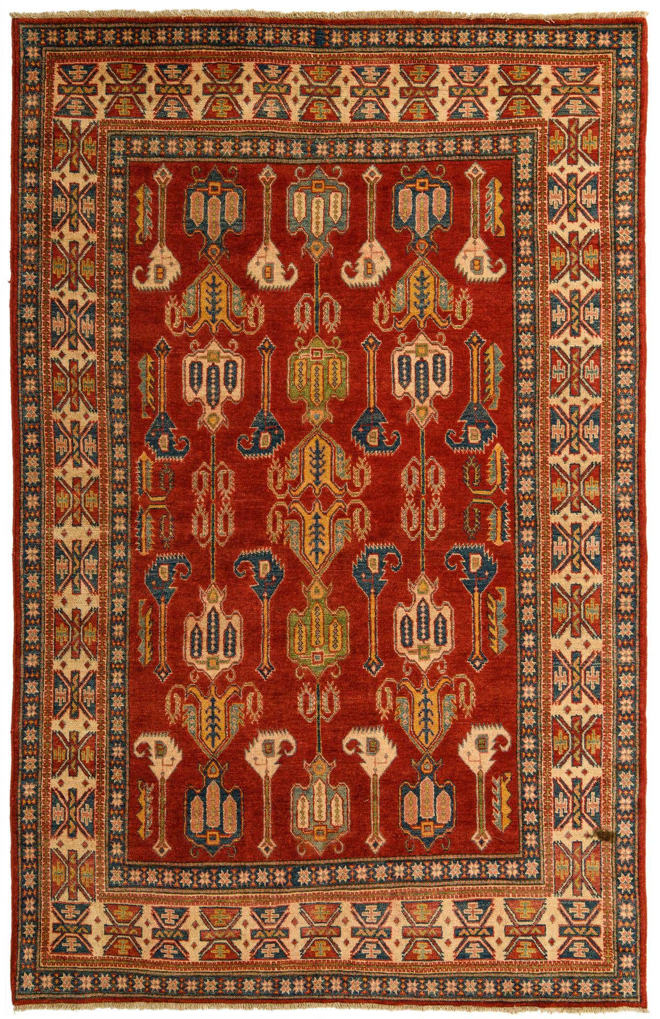 6' 3 x 9' 8 Hand Knotted Kazak Rug
