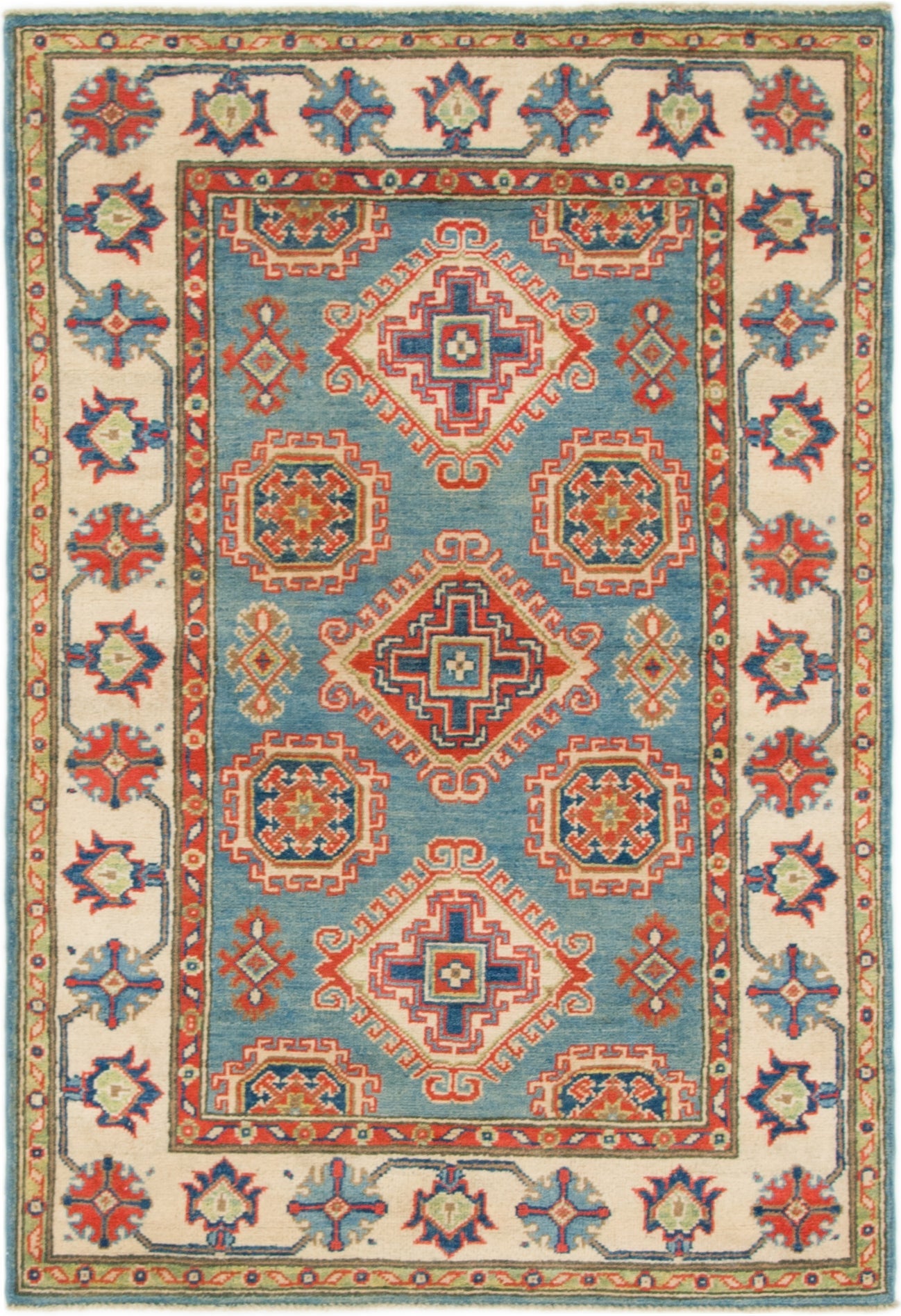 3' 3 x 4' 10 Hand Knotted Kazak Rug