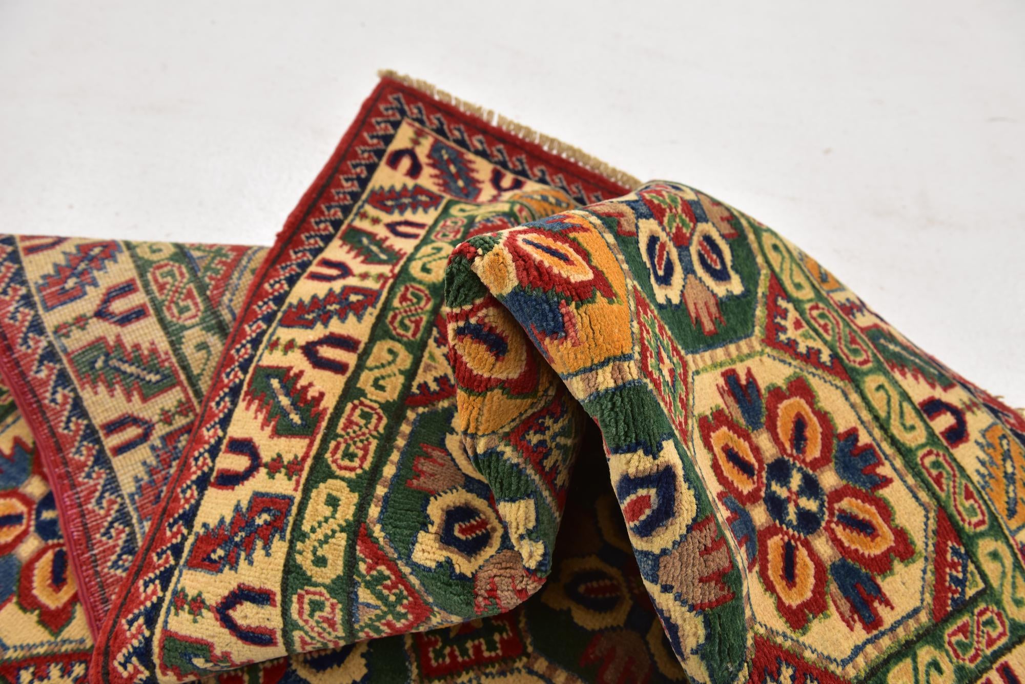 3' 2 x 5' Hand Knotted Kazak Rug