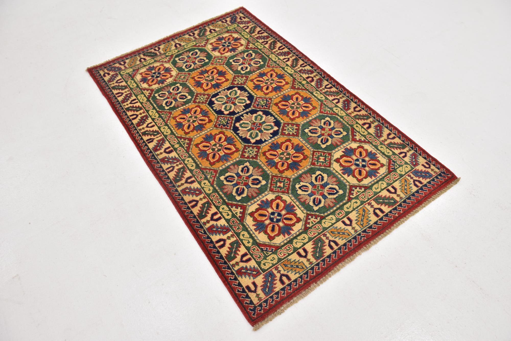 3' 2 x 5' Hand Knotted Kazak Rug