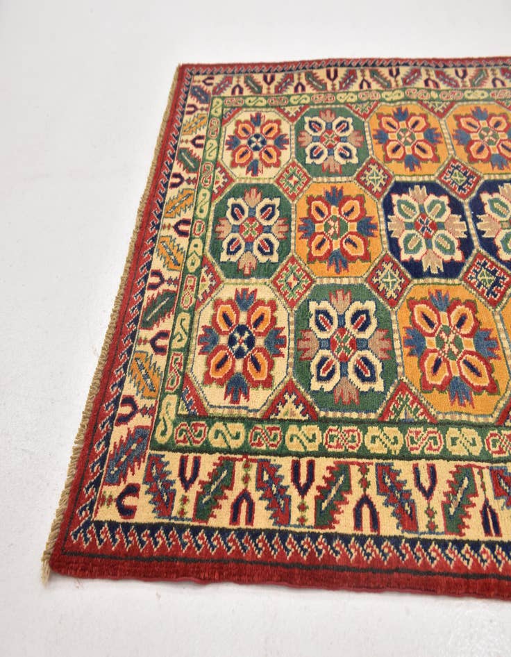 Detail image of 3' 2 x 5'  Hand Knotted Kazak Rug