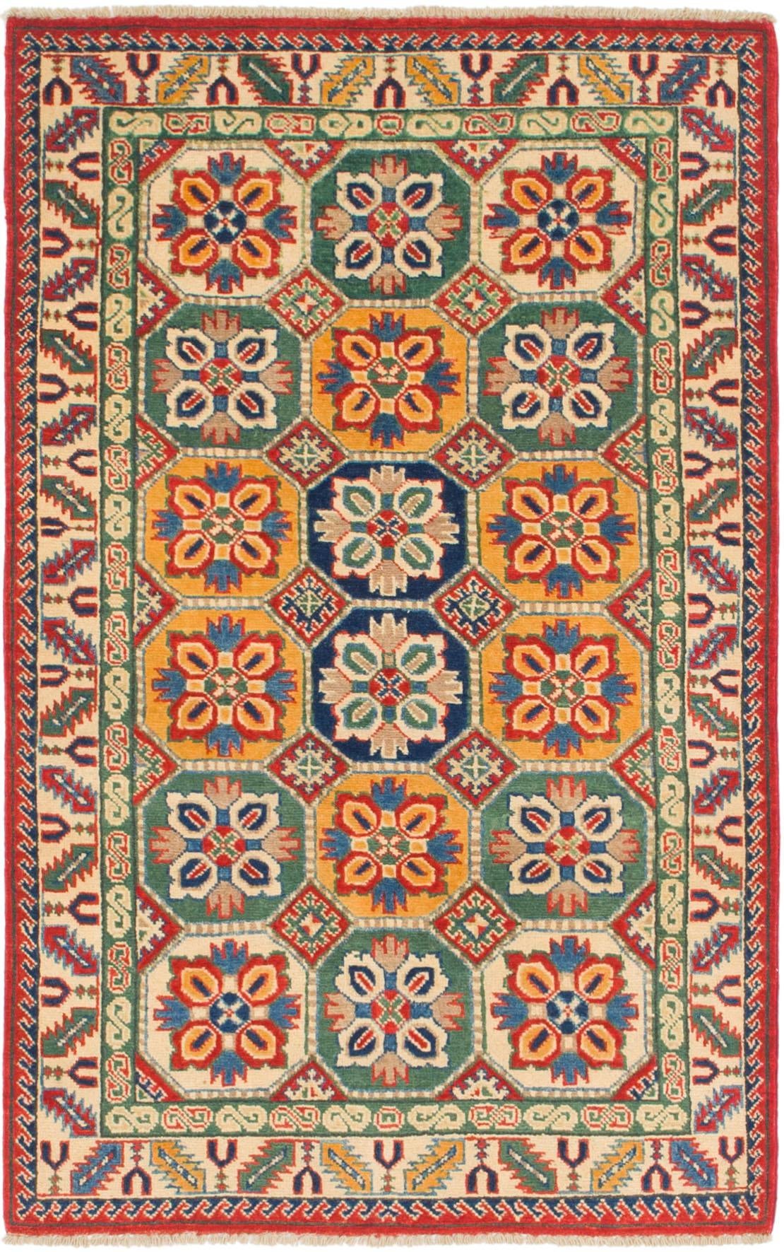 3' 2 x 5' Hand Knotted Kazak Rug