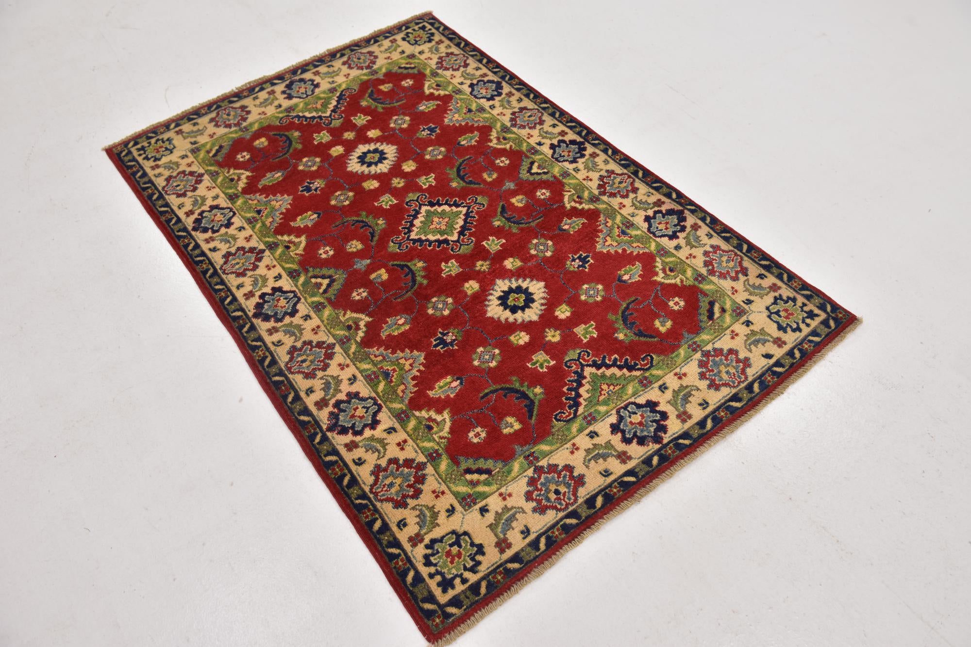 3' 3 x 5' Hand Knotted Kazak Rug