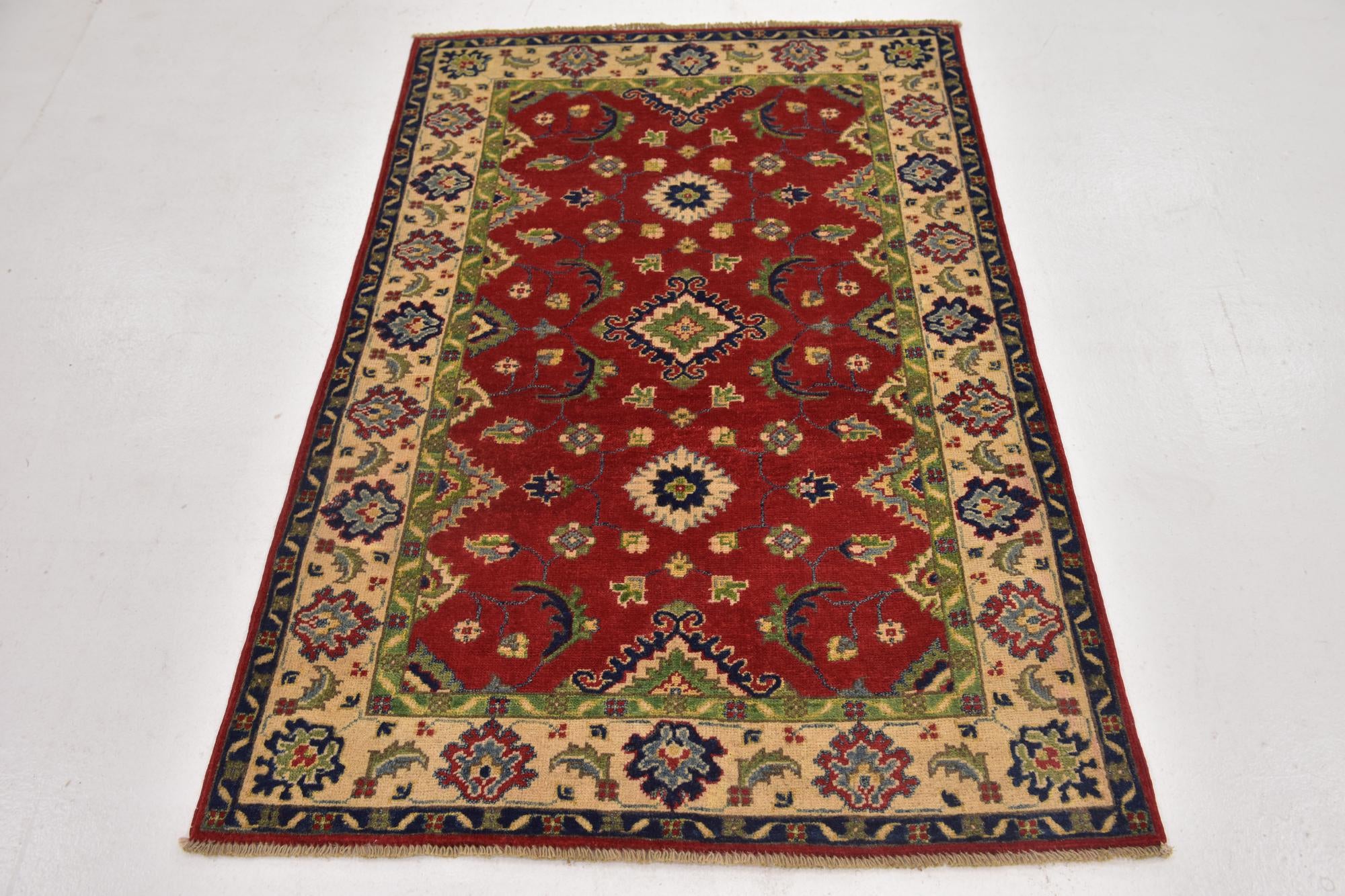 3' 3 x 5' Hand Knotted Kazak Rug