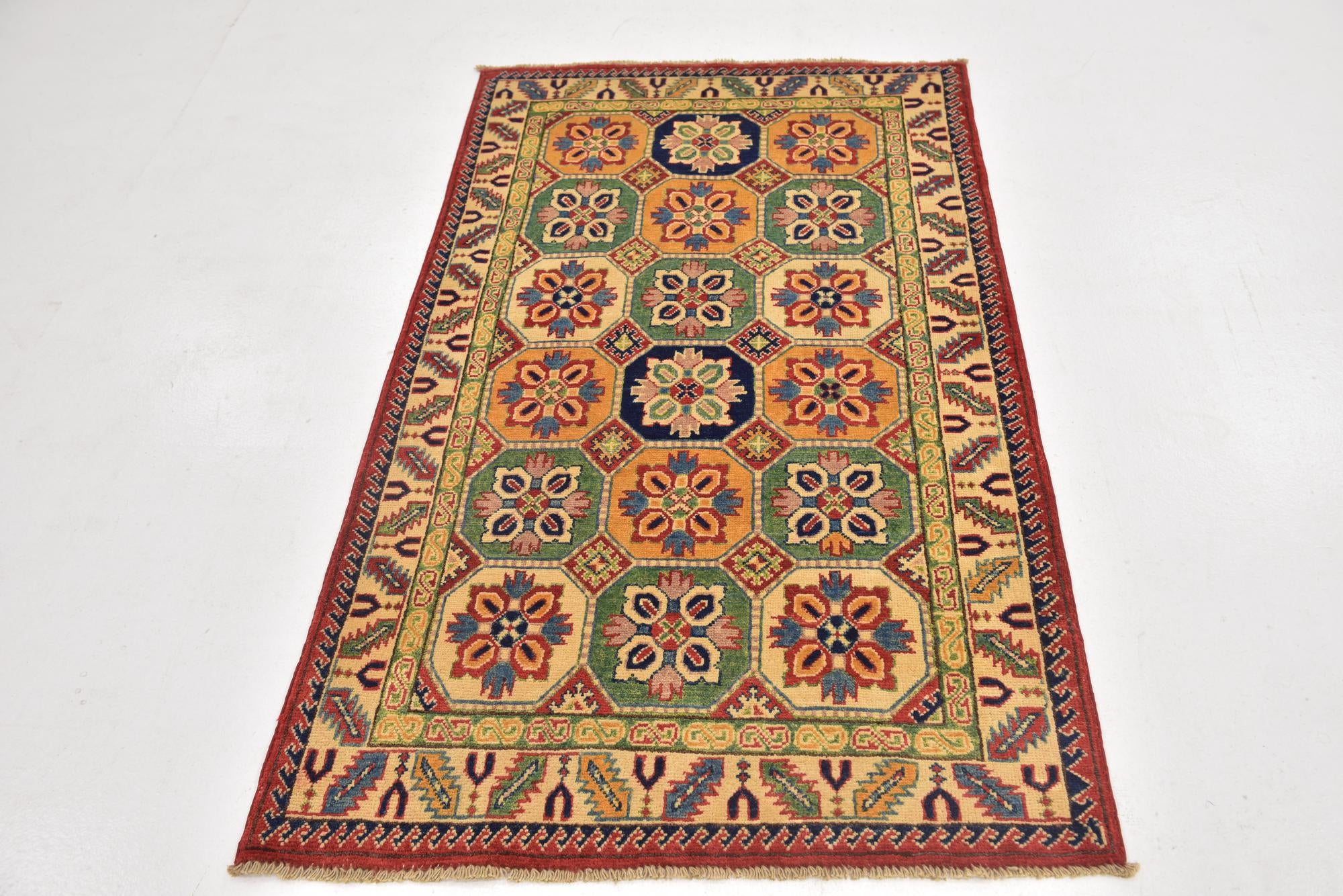 3' 2 x 5' 6 Hand Knotted Kazak Rug