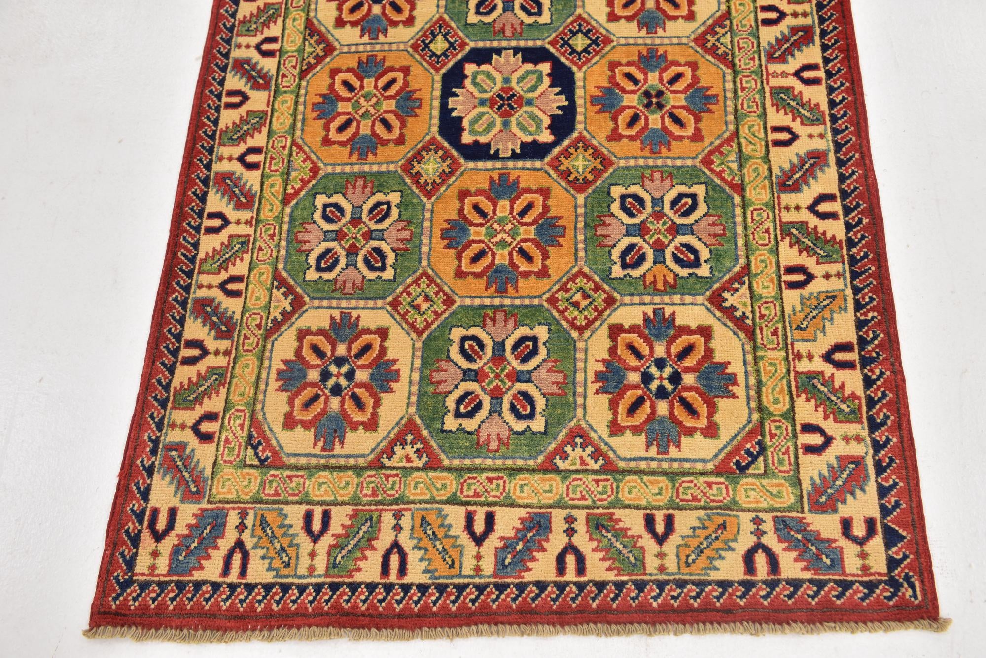 3' 2 x 5' 6 Hand Knotted Kazak Rug