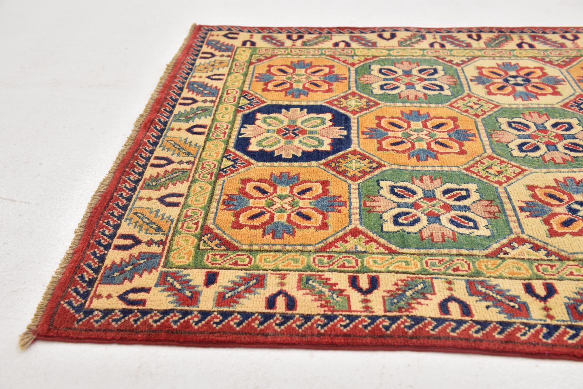 3' 2 x 5' 6 Hand Knotted Kazak Rug