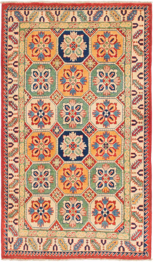 95cm x 170cm Handgeknoopt Kazak Vloerkleed