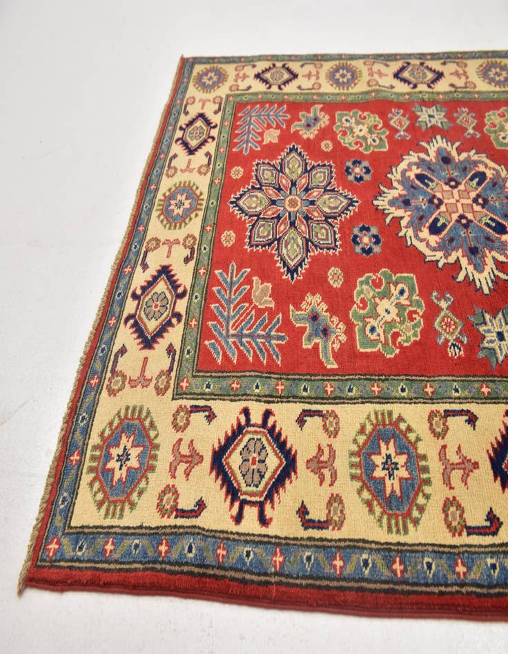 Detail image of 4' x 5' 9 Hand Knotted Kazak Rug