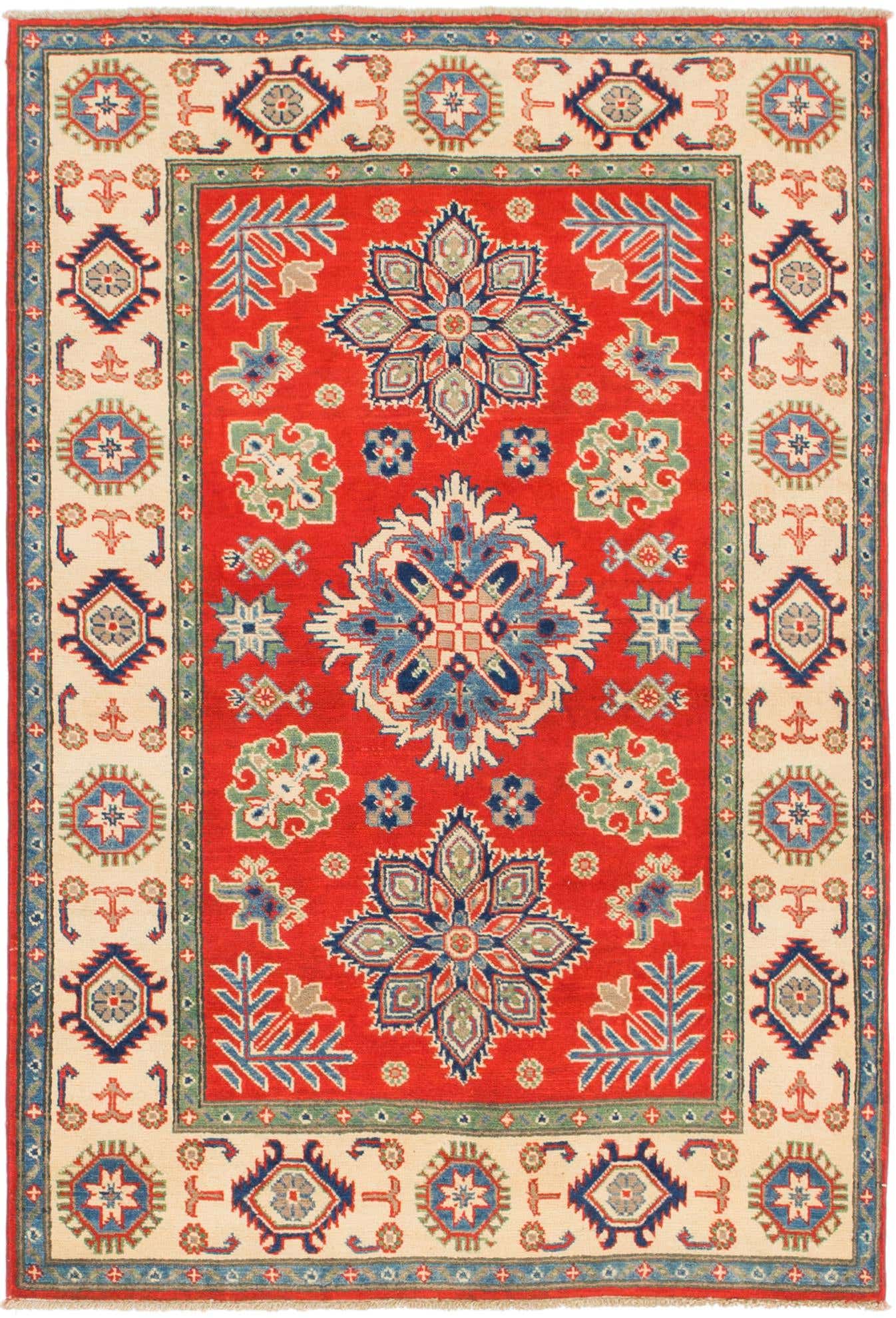 4' x 5' 9 Hand Knotted Kazak Rug