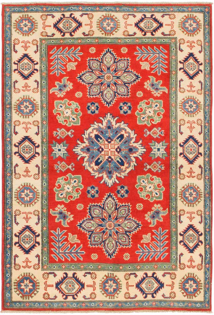 4' x 5' 9 Hand Knotted Kazak Rug