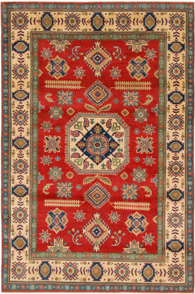 6' x 9' Hand Knotted Kazak Rug