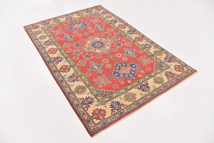 Detail image of 4' x 5' 10 Hand Knotted Kazak Rug