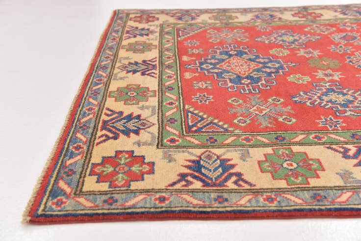 Detail image of 4' x 5' 10 Hand Knotted Kazak Rug