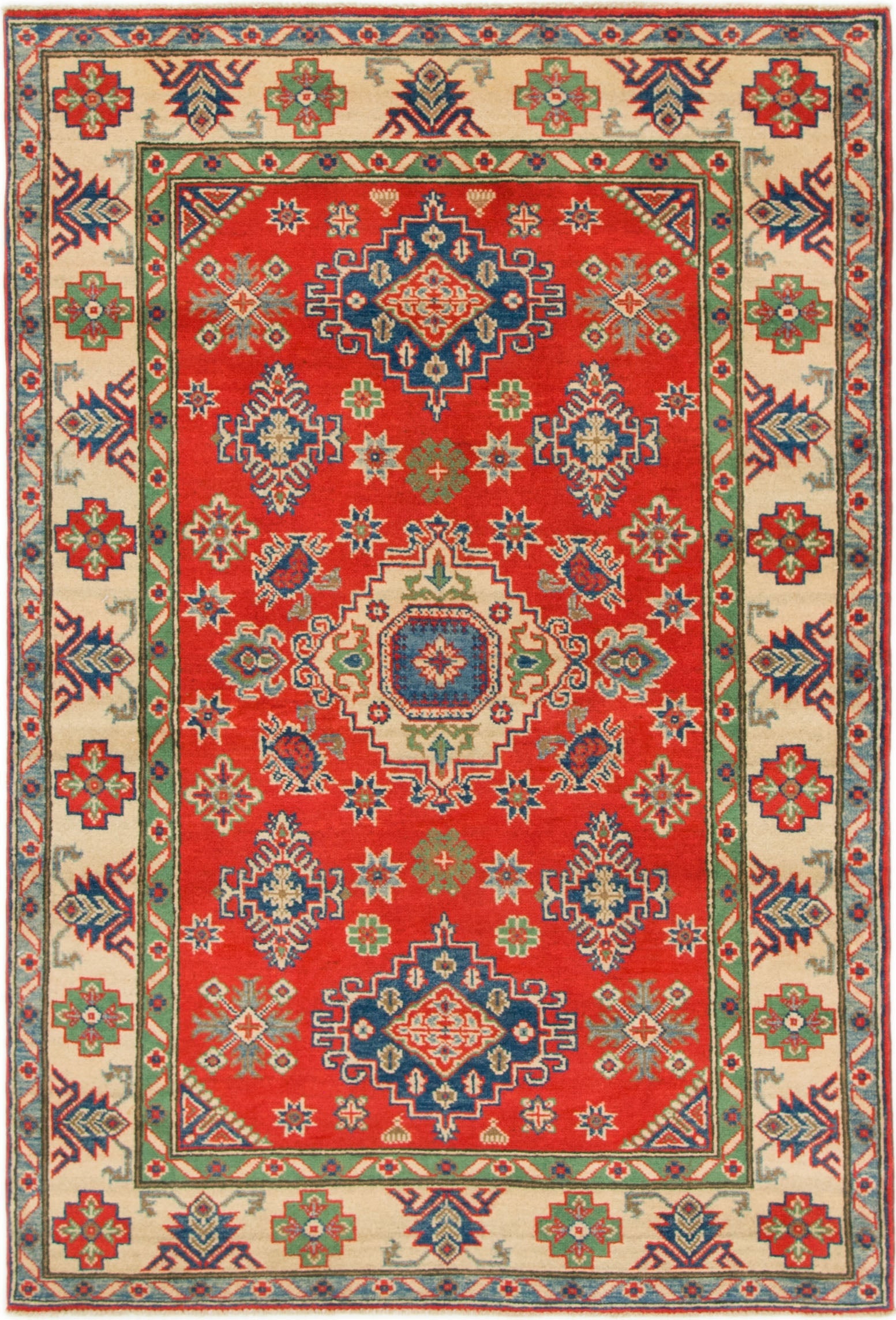 4' x 5' 10 Hand Knotted Kazak Rug