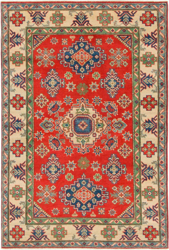 4' x 5' 10 Hand Knotted Kazak Rug