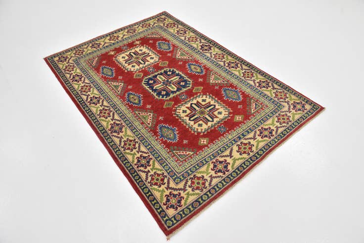 Detail image of 4' x 6' Hand Knotted Kazak Rug