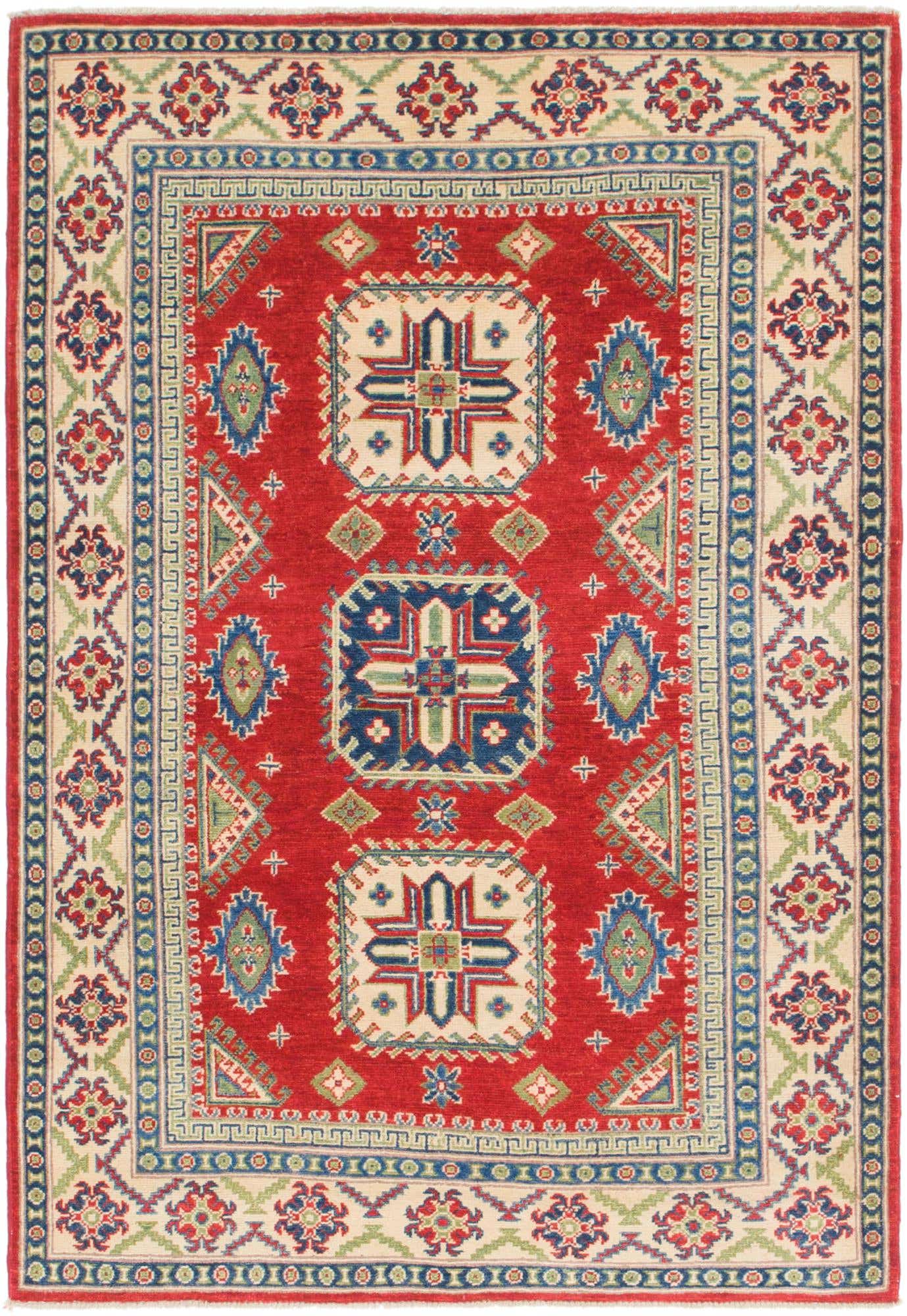 4' x 6' Hand Knotted Kazak Rug