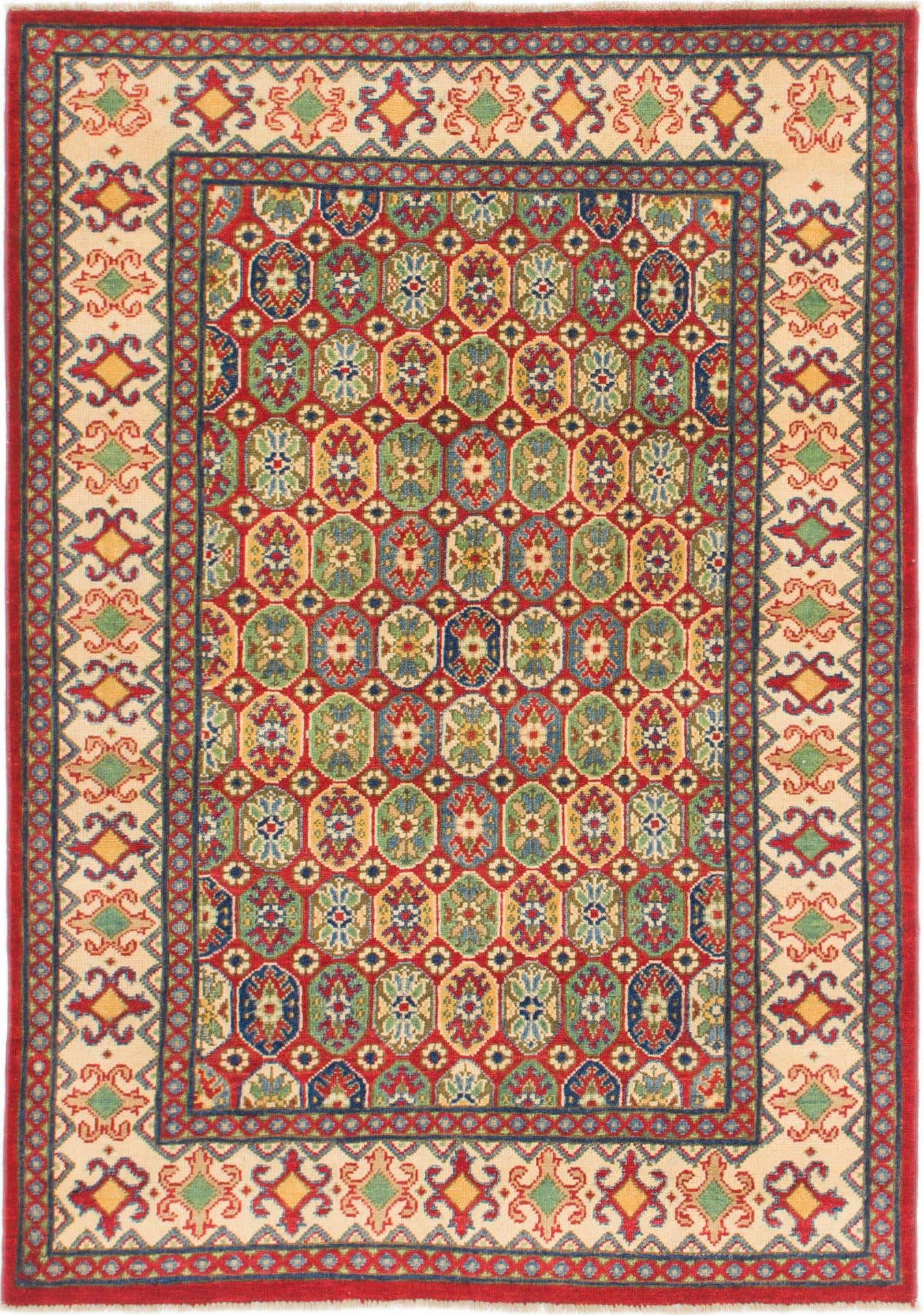 4' x 5' 9 Hand Knotted Kazak Rug