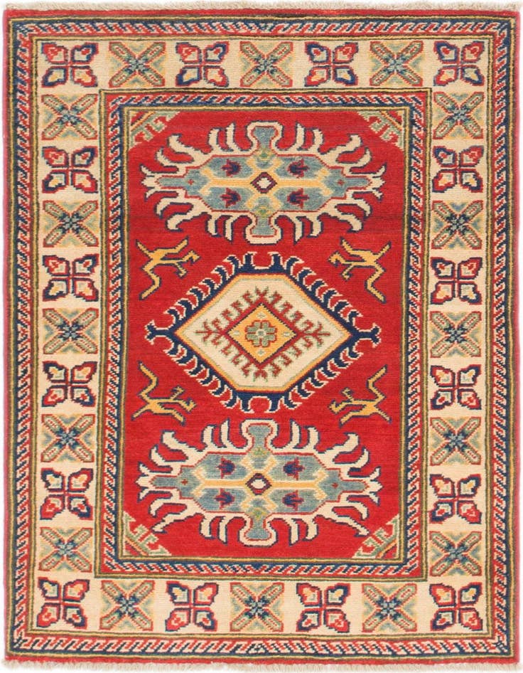 Detail image of 2' 8 x 4' 2 Hand Knotted Kazak Rug