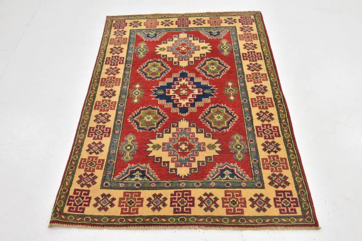 Detail image of 3' 3 x 4' 10 Hand Knotted Kazak Rug
