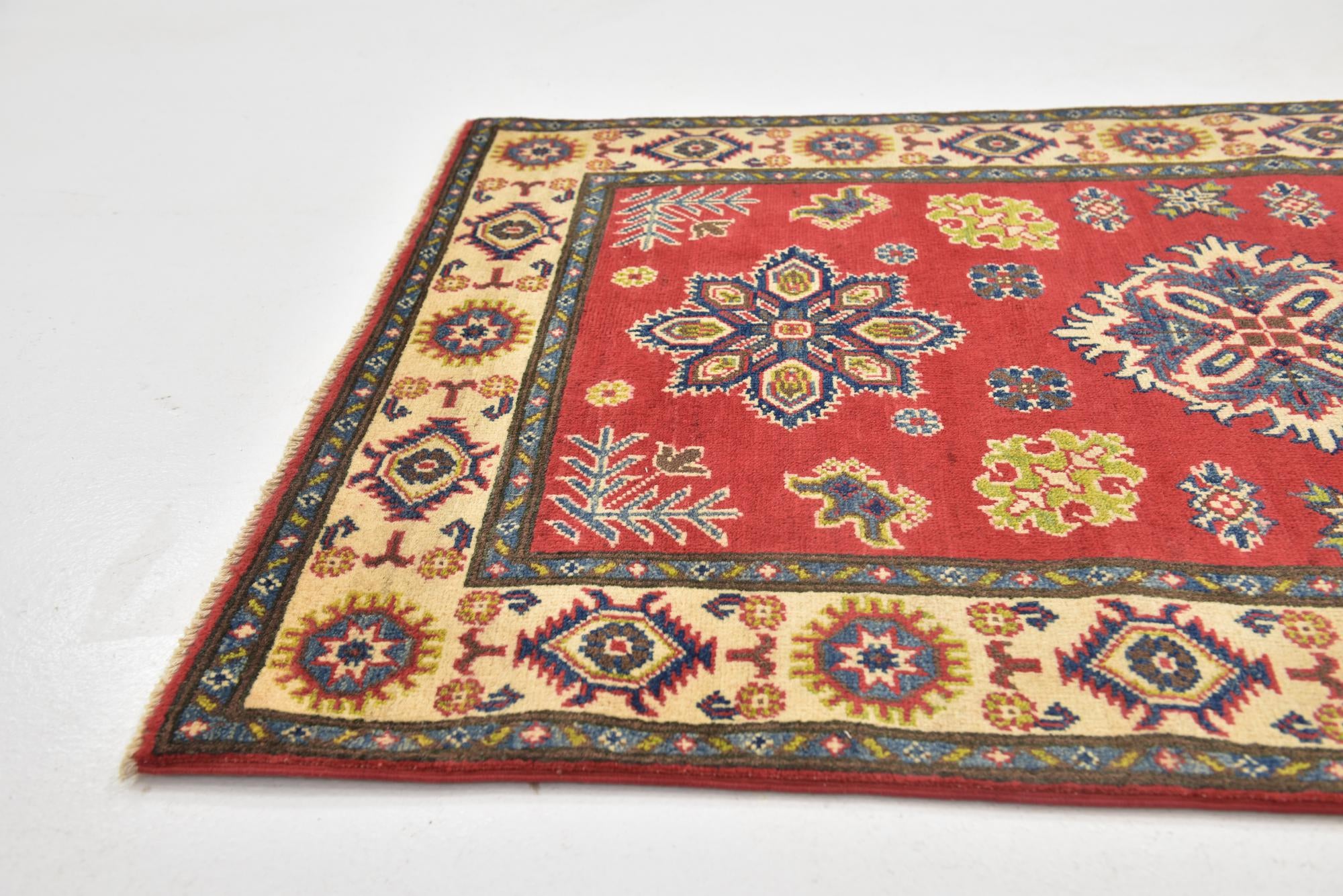 3' 2 x 5' Hand Knotted Kazak Rug