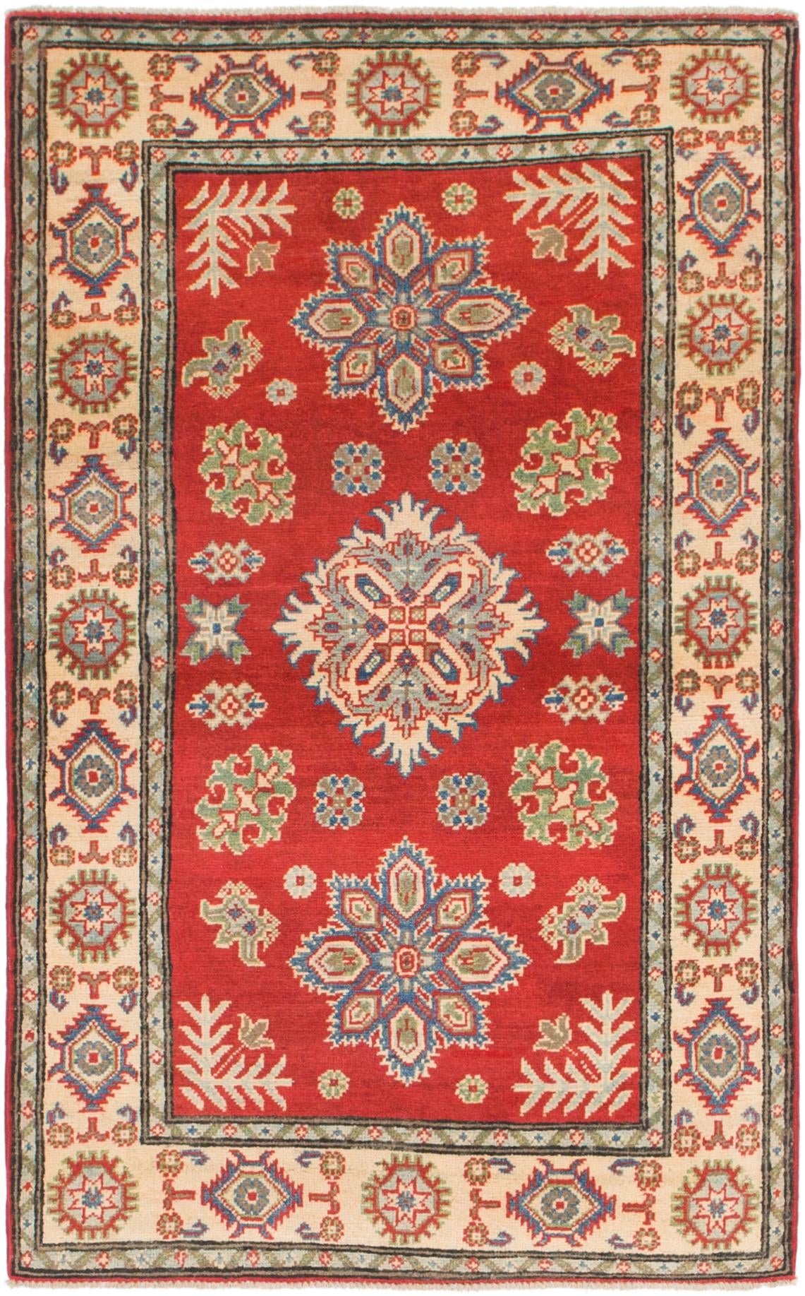 3' 3 x 5' 5 Hand Knotted Kazak Rug